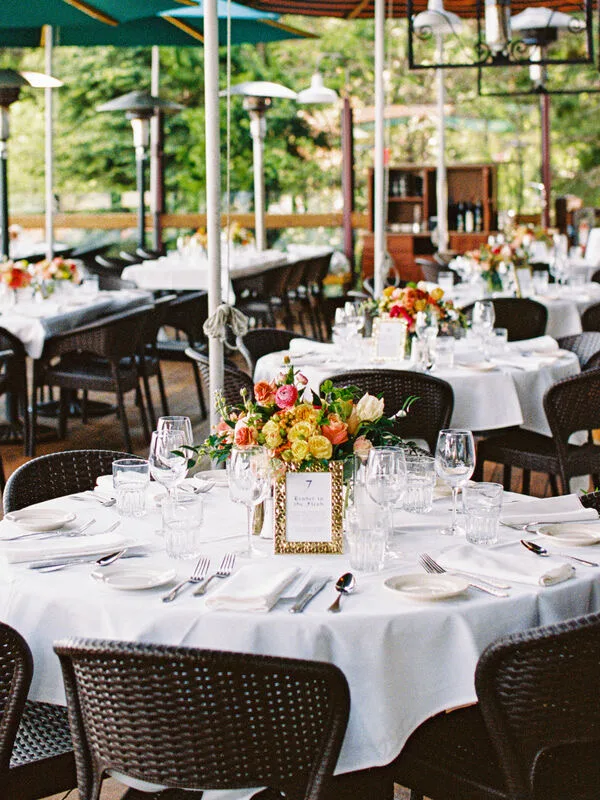 The deck laid out for a full-restaurant buyout
