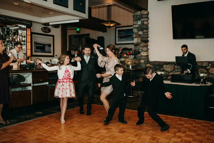 A dance floor set up in the bar