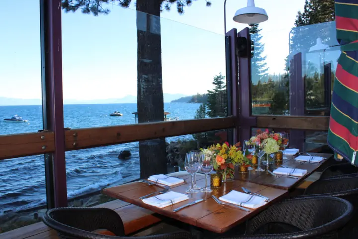 The deck set for an autumn event