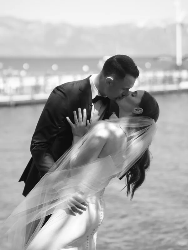 Guests on the shore during a ceremony