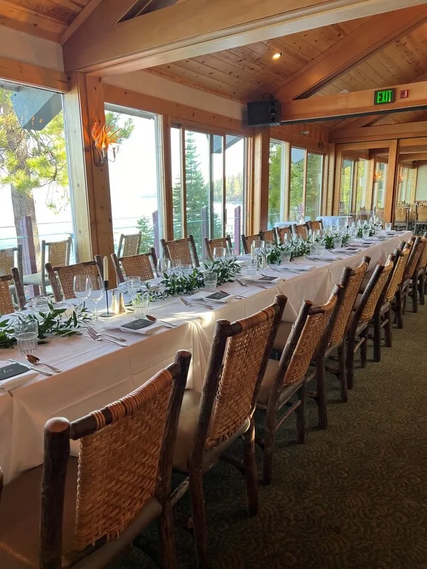 A single long table set in the Thunderbird Room