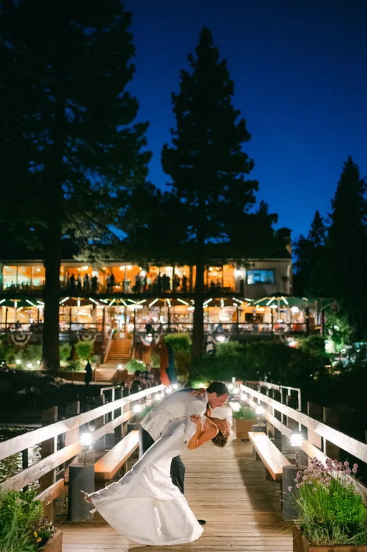 An evening reception outside