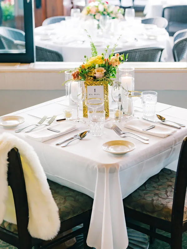 The sweetheart table at a reception
